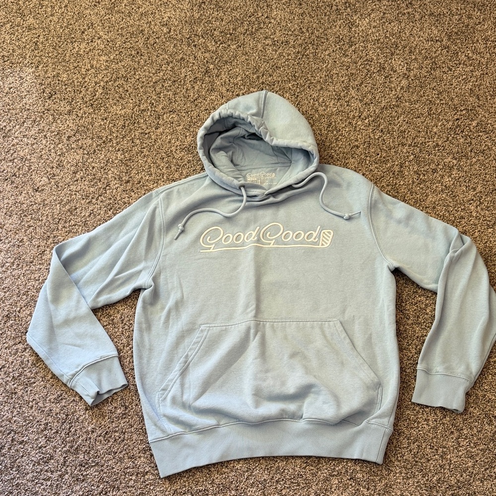 Good Good Golf Brand Men's Blue Hoodie Light Blue Size Medium